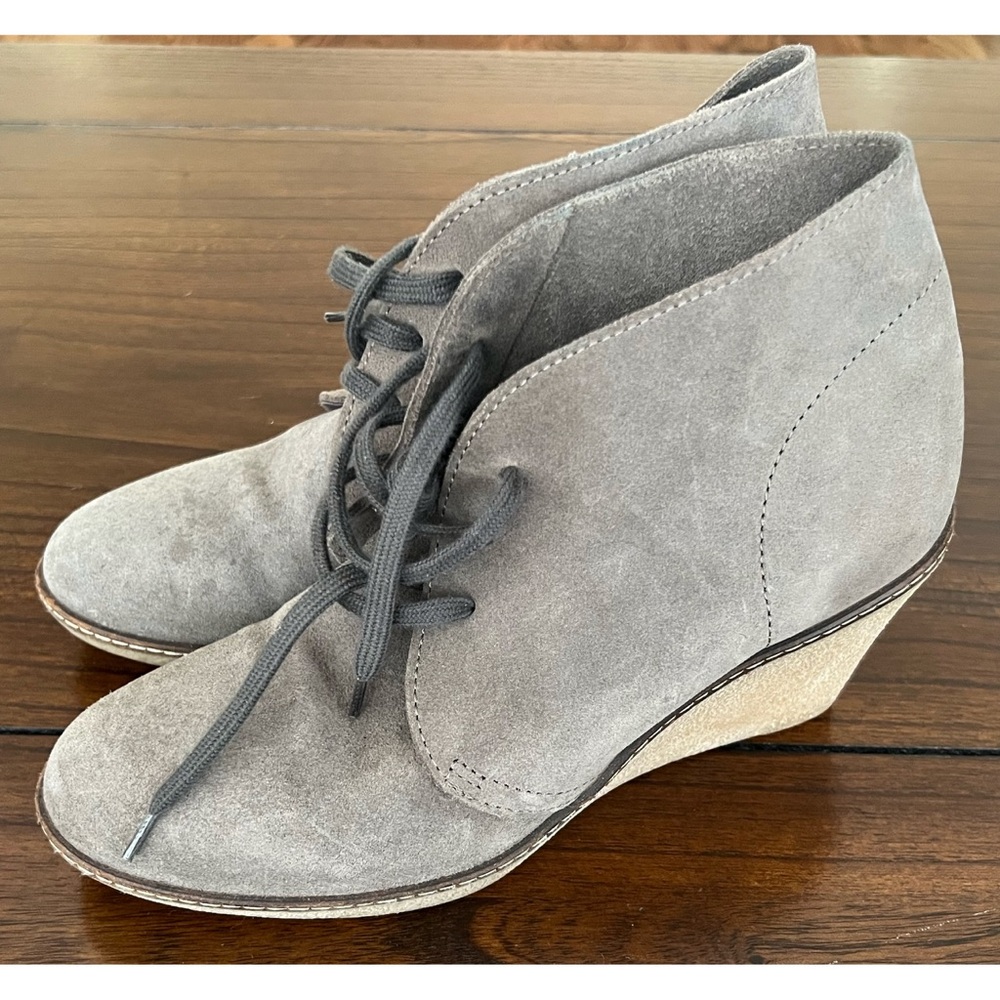 J. Crew Gray Suede Wedge Boots